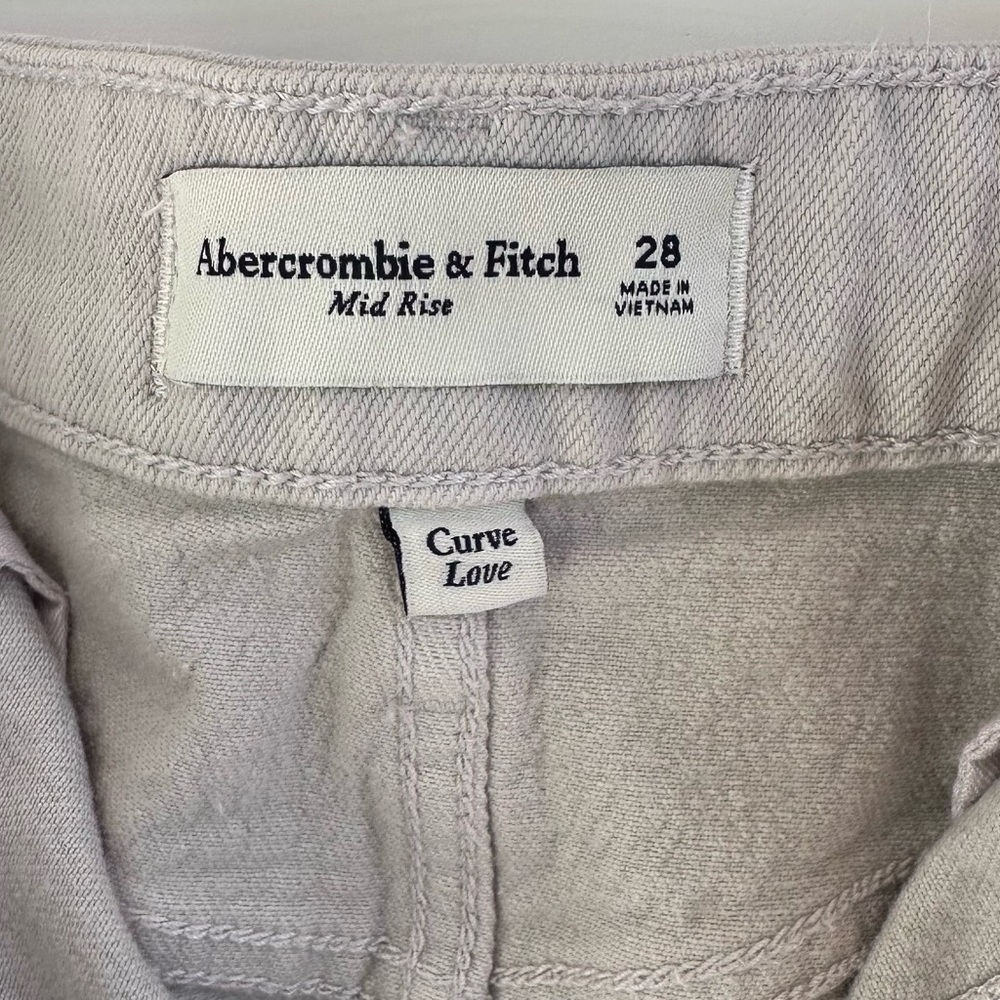 Abercrombie & Fitch Cream Mini Skirt Mid Rise Curve Love New w/ Tags 28 - Picture 8 of 9